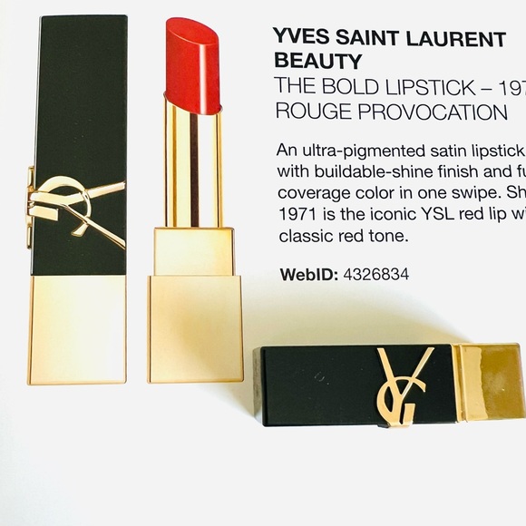 5 for 25⚡️YSL The Bold High Pigment Lipstick in 1971 Rouge Provocation 0.8g - Picture 12 of 13